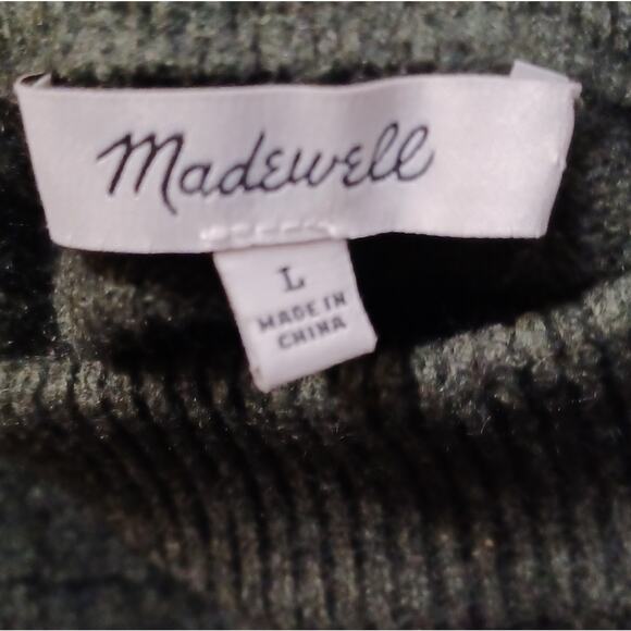 Madewell Levi Rib Mockneck Wool Blend Pullover Sweater. L - Picture 7 of 10
